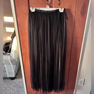 Massimo Dutti Black Maxi Tulle Skirt